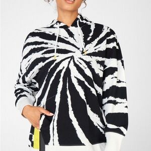 Fabletics Monochrome Patterned Hoodie With A Neon Split